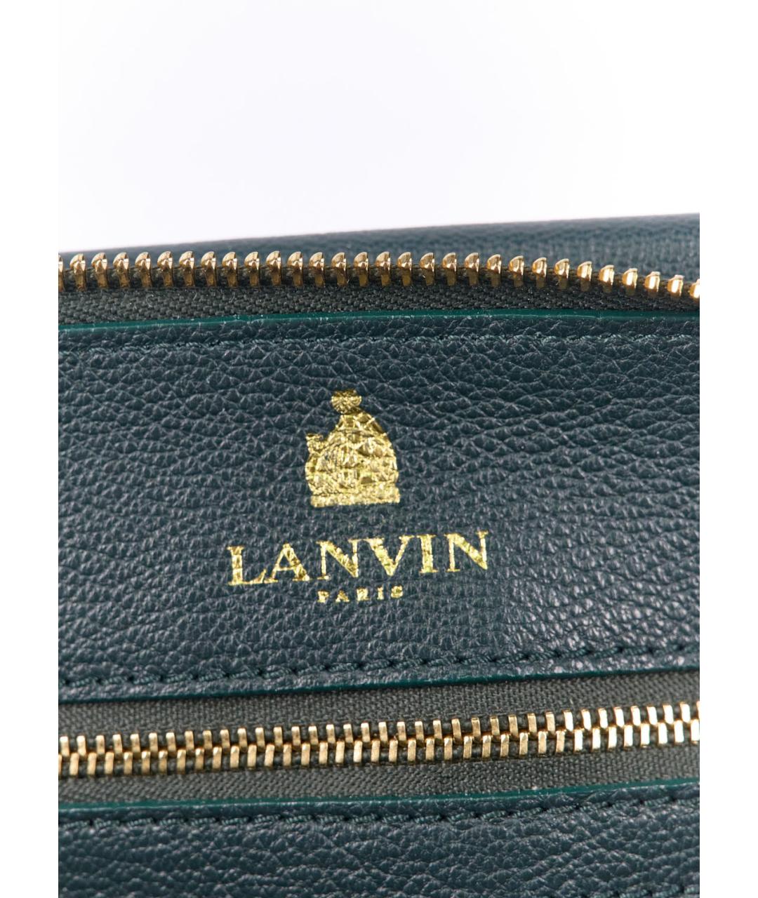 LANVIN Зеленая кожаная сумка с короткими ручками, фото 8