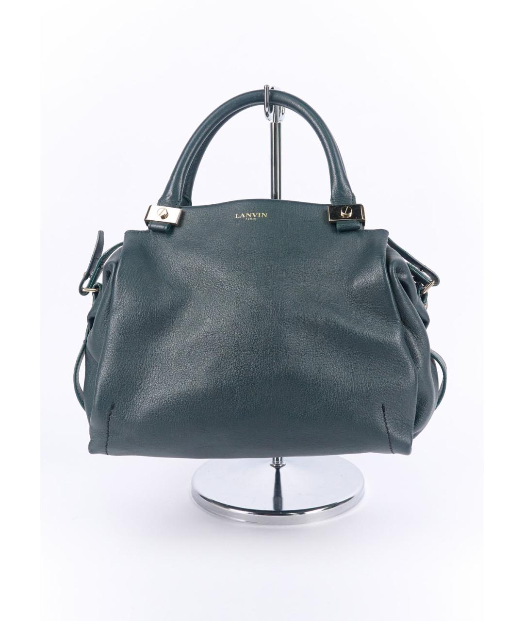 LANVIN Зеленая кожаная сумка с короткими ручками, фото 7