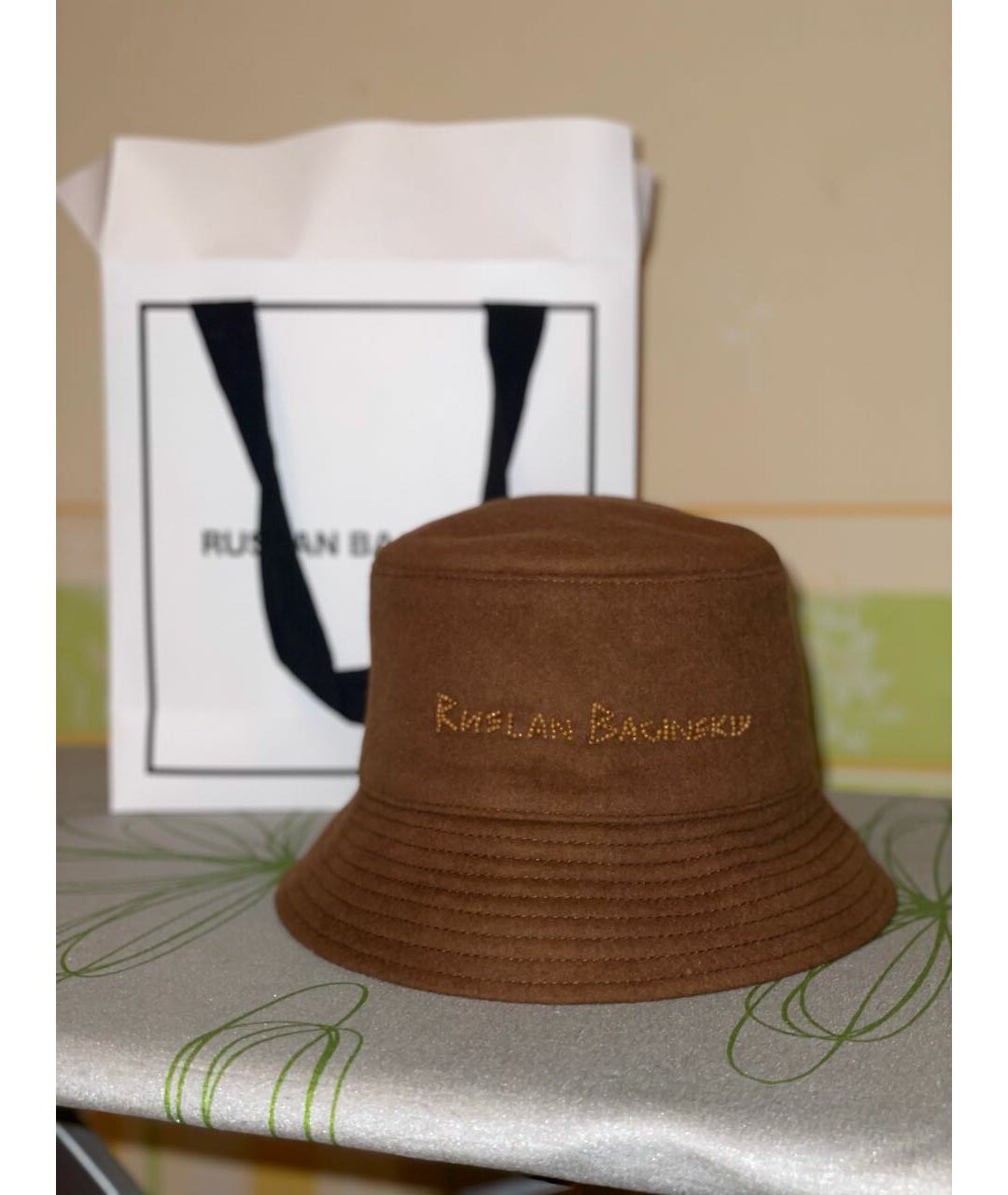 RUSLAN BAGINSKIY Коричневая шерстяная шляпа, фото 3