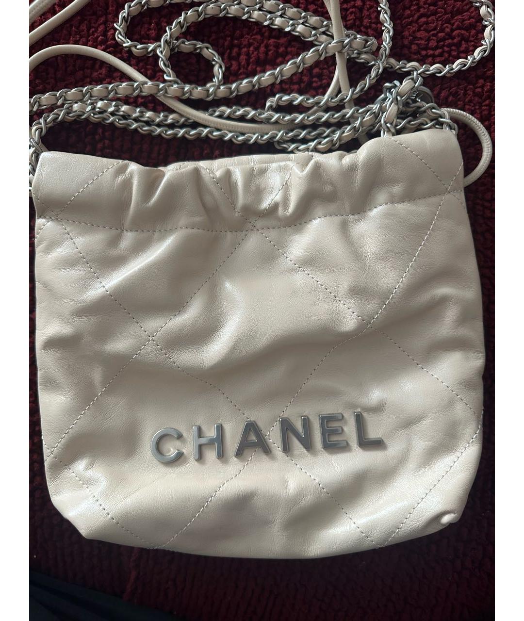 CHANEL Бежевая кожаная сумка через плечо, фото 4