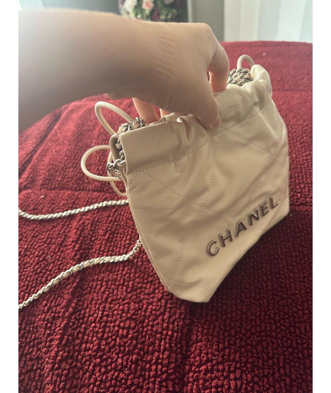 CHANEL Бежевая кожаная сумка через плечо, фото 2