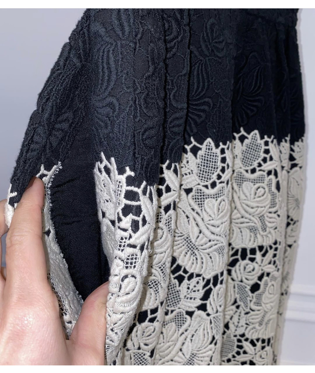 STELLA MCCARTNEY Черная кружевная юбка миди, фото 2