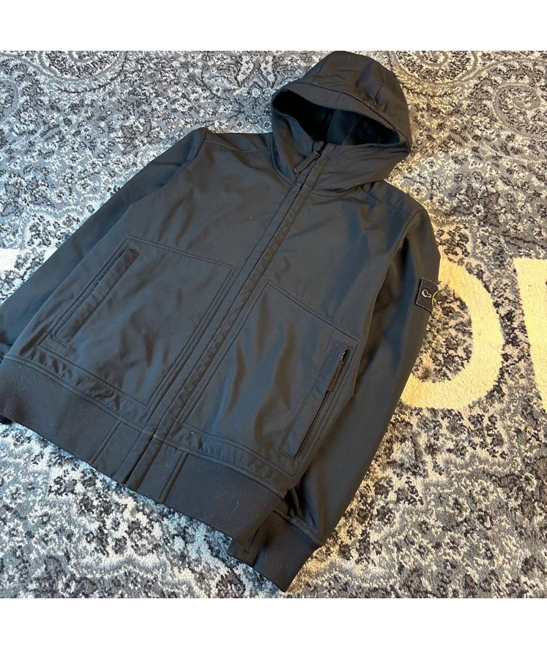 STONE ISLAND Черная полиэстеровая куртка, фото 4