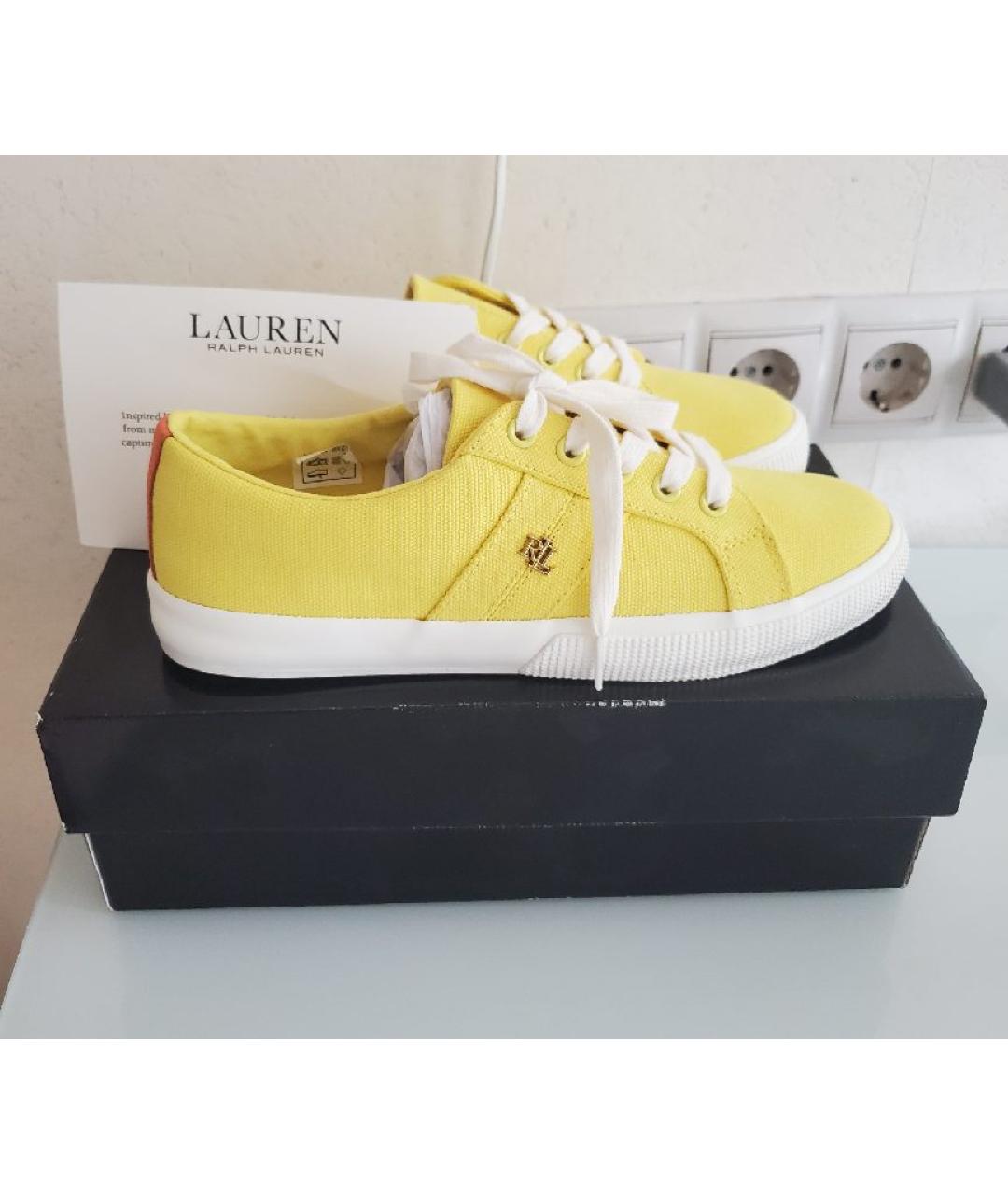 POLO RALPH LAUREN Желтые текстильные кеды, фото 10