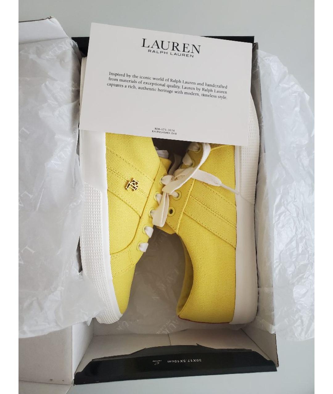 POLO RALPH LAUREN Желтые текстильные кеды, фото 8