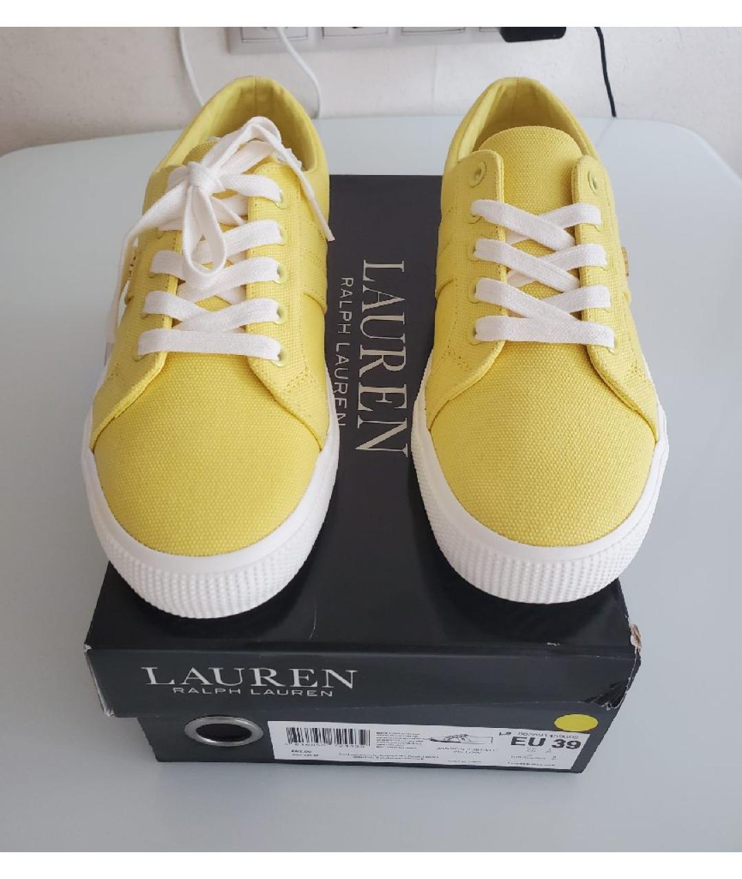 POLO RALPH LAUREN Желтые текстильные кеды, фото 2
