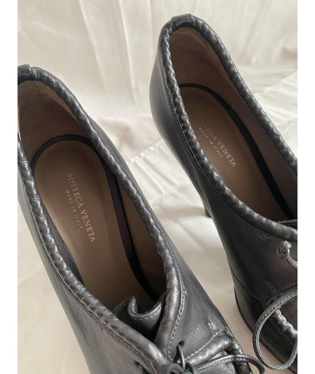 BOTTEGA VENETA Антрацитовые кожаные туфли, фото 3