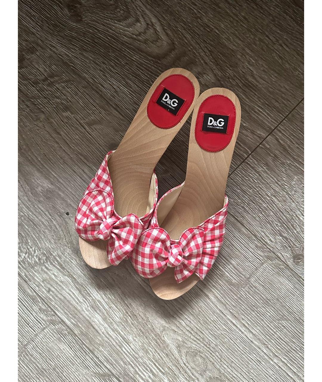 DOLCE&GABBANA Красные мюли, фото 3
