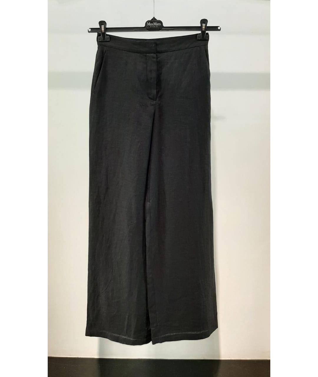 MAX MARA STUDIO Черные брюки широкие, фото 3