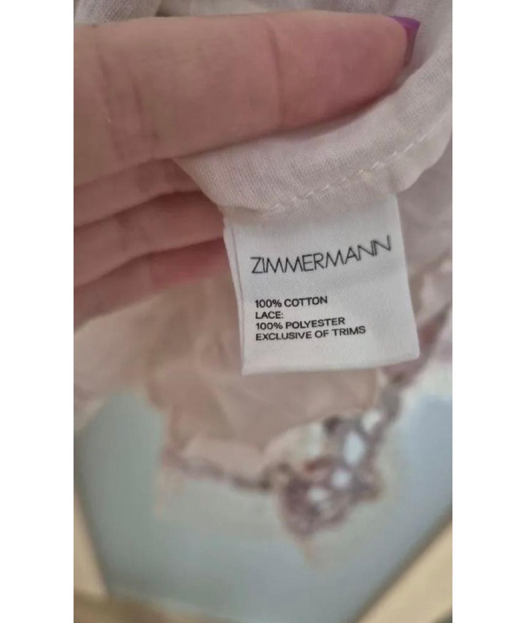 ZIMMERMANN Розовое хлопковое коктейльное платье, фото 3