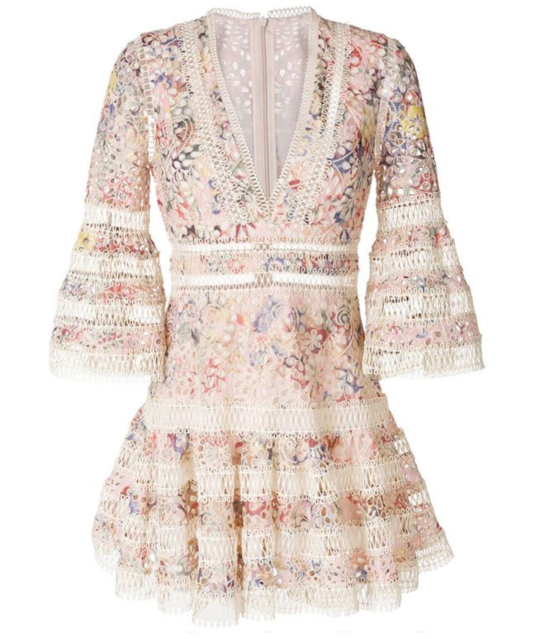 ZIMMERMANN Розовое хлопковое коктейльное платье, фото 1