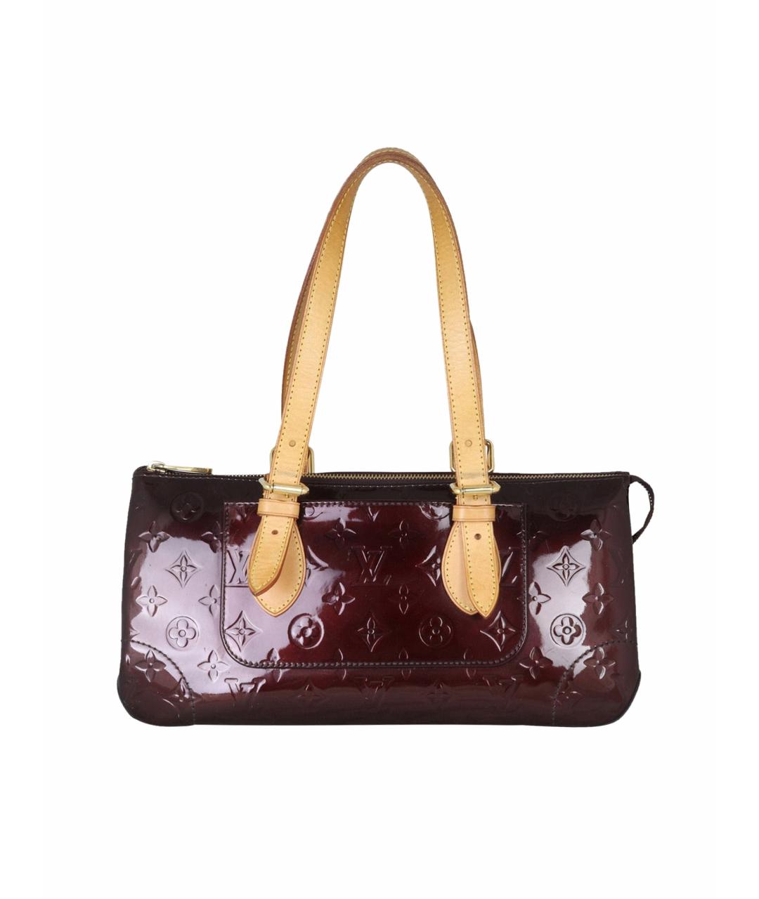 LOUIS VUITTON Бордовая сумка с короткими ручками из лакированной кожи, фото 1