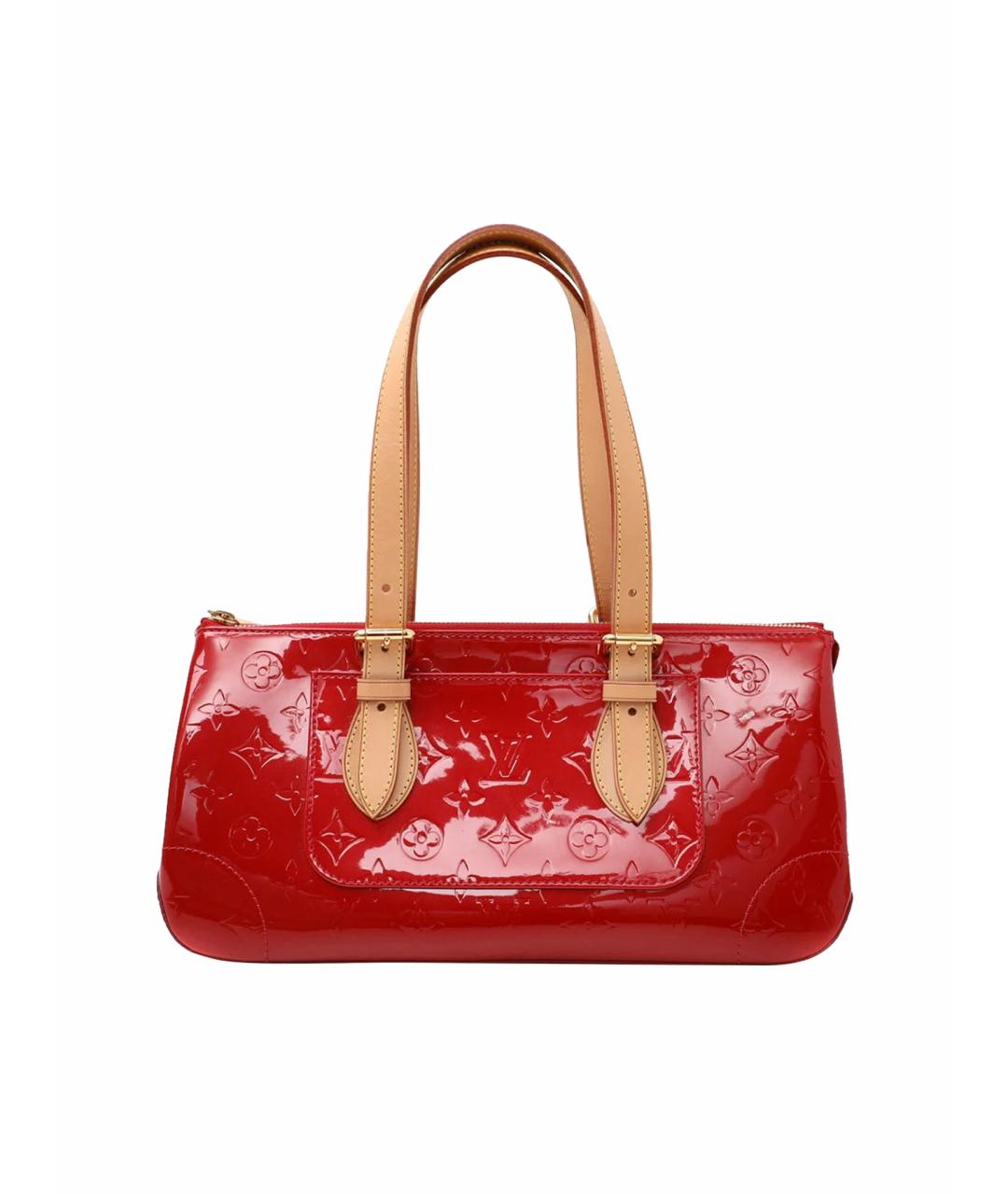LOUIS VUITTON Красная сумка с короткими ручками из лакированной кожи, фото 1