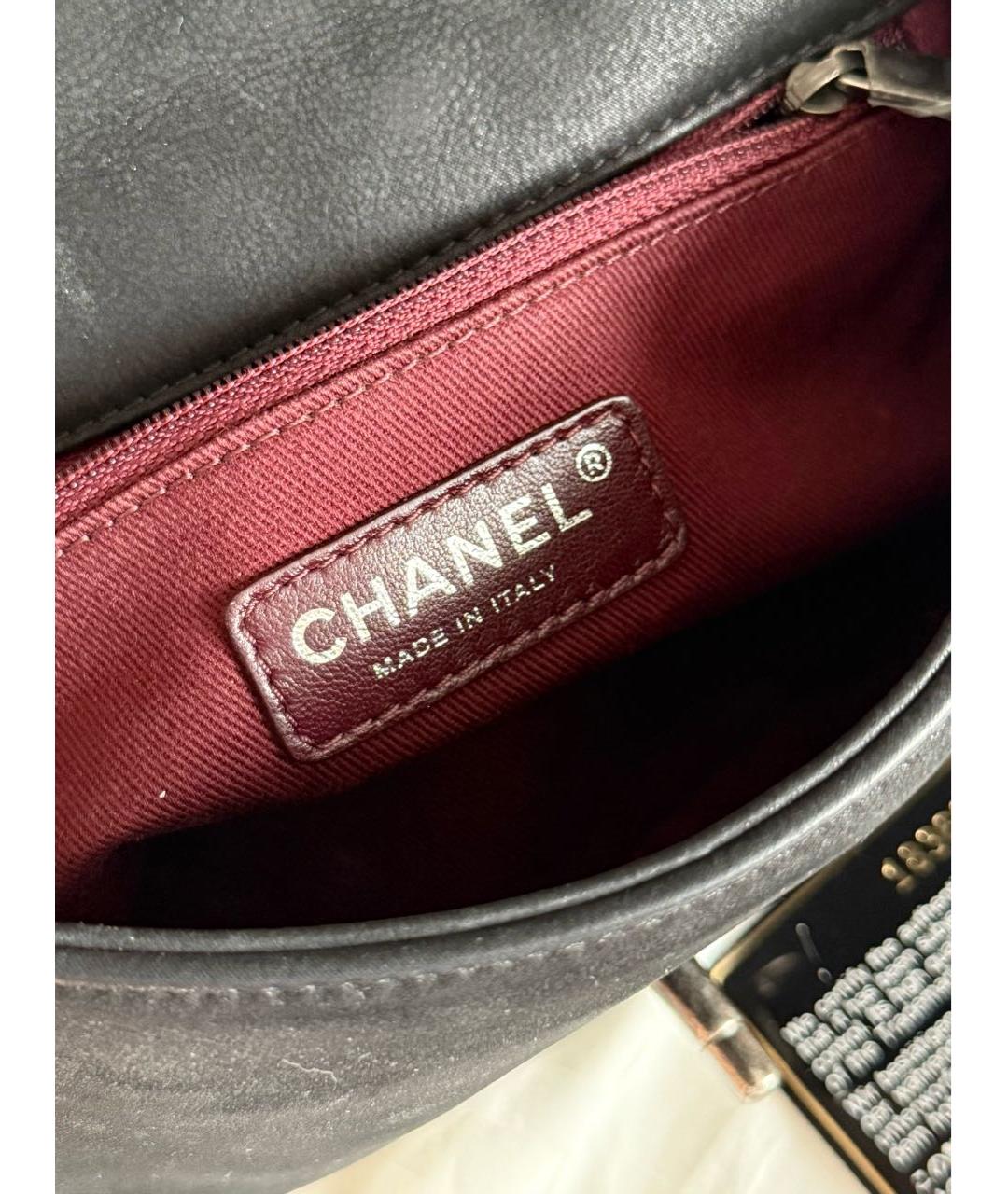 CHANEL Черная кожаная сумка через плечо, фото 6