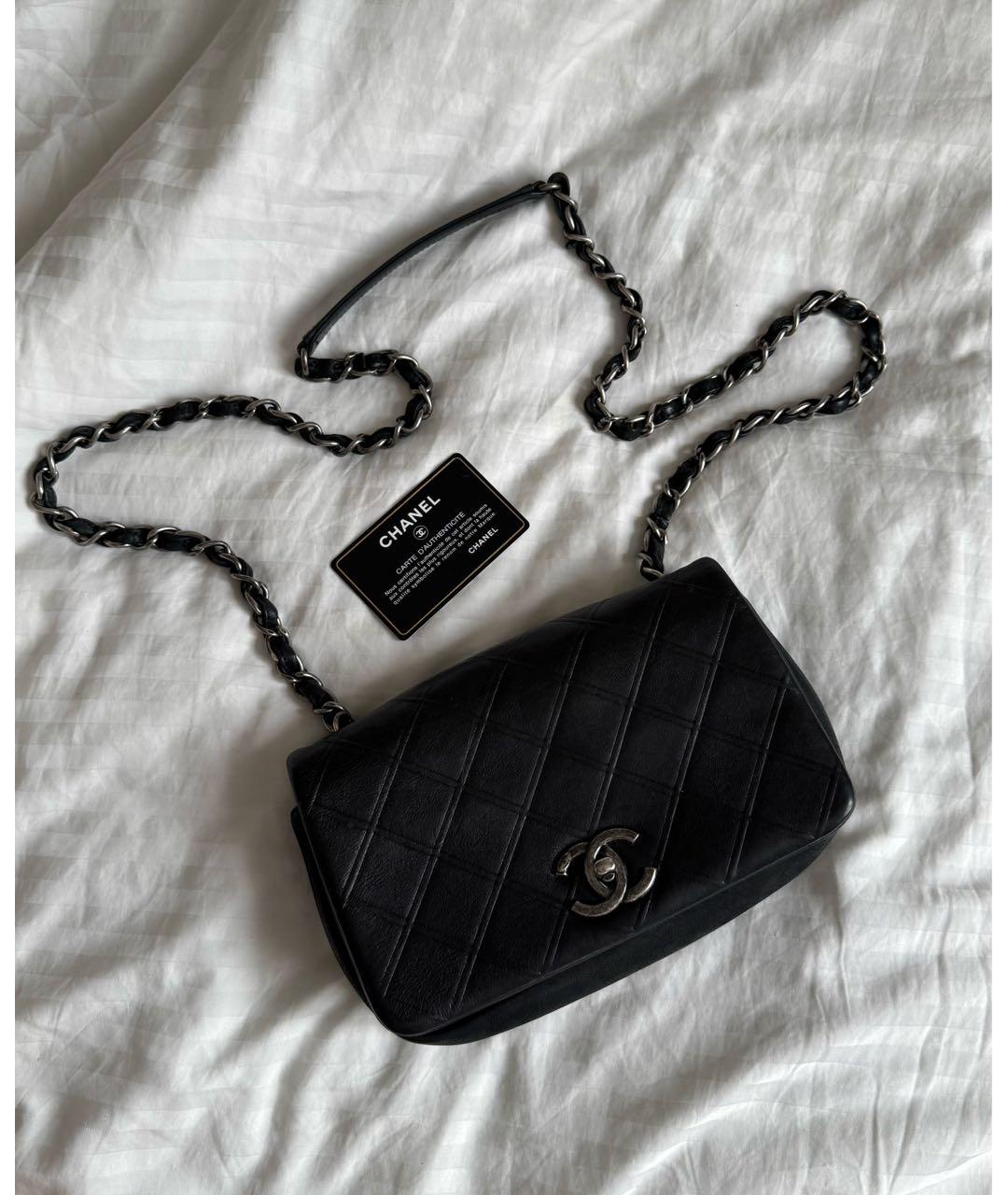 CHANEL Черная кожаная сумка через плечо, фото 8