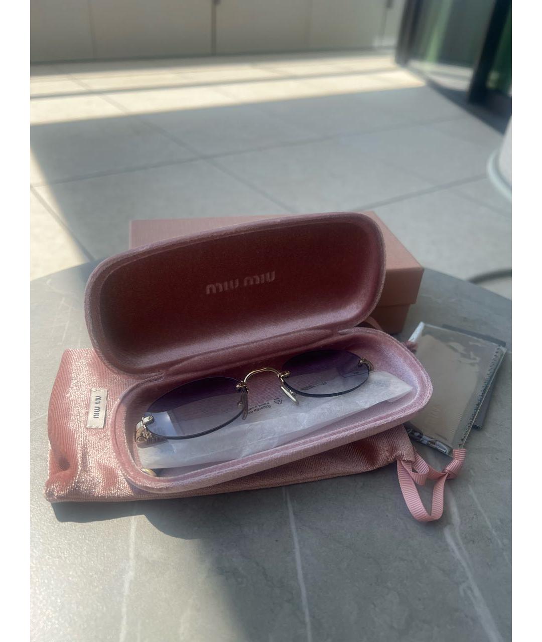 MIU MIU Голубые металлические солнцезащитные очки, фото 6