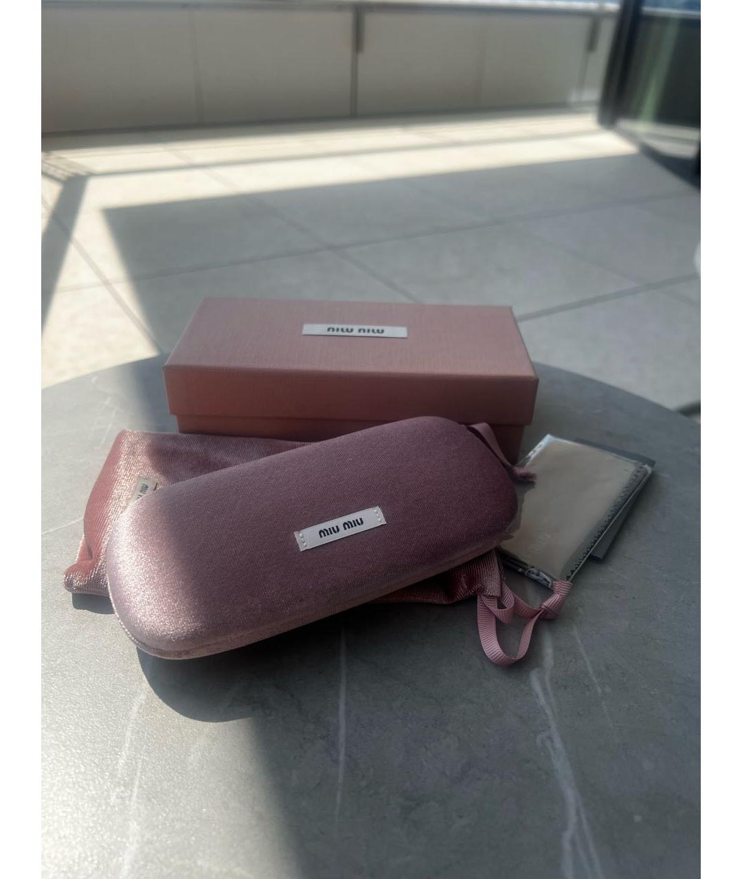 MIU MIU Голубые металлические солнцезащитные очки, фото 4