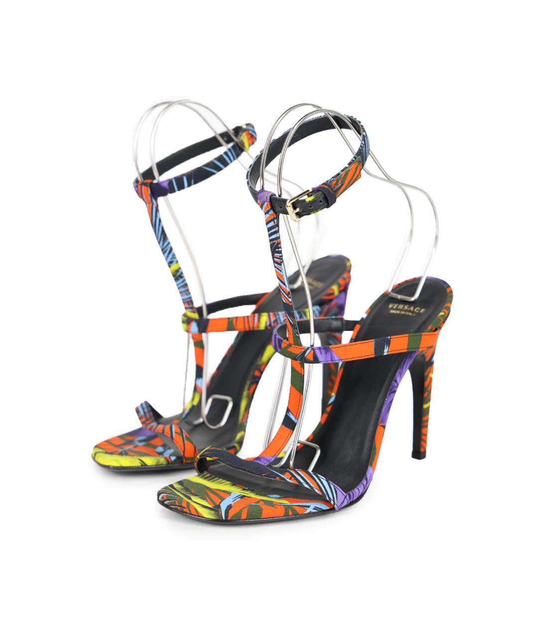 VERSACE Мульти текстильные босоножки, фото 2