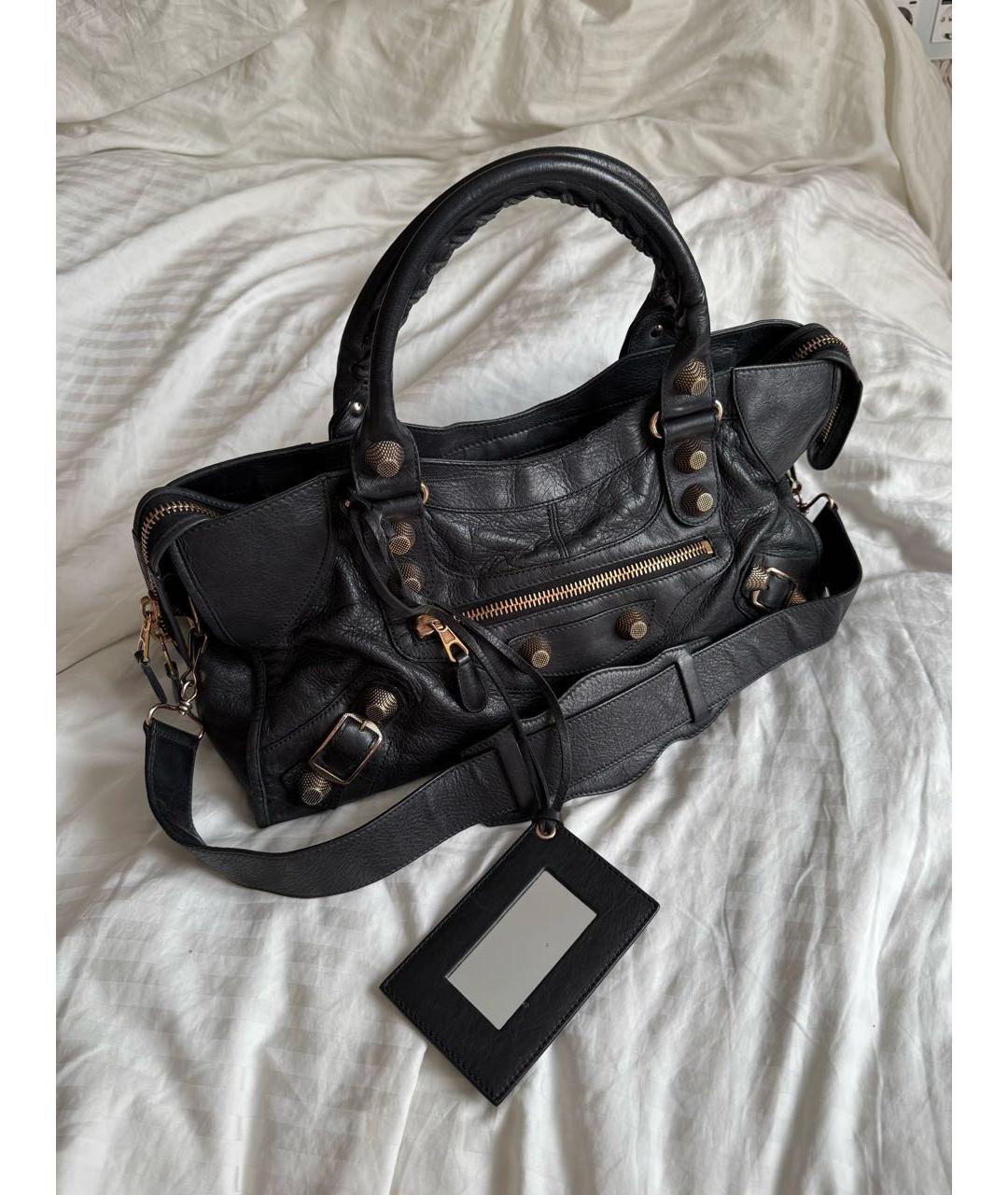 BALENCIAGA Черная кожаная сумка с короткими ручками, фото 9