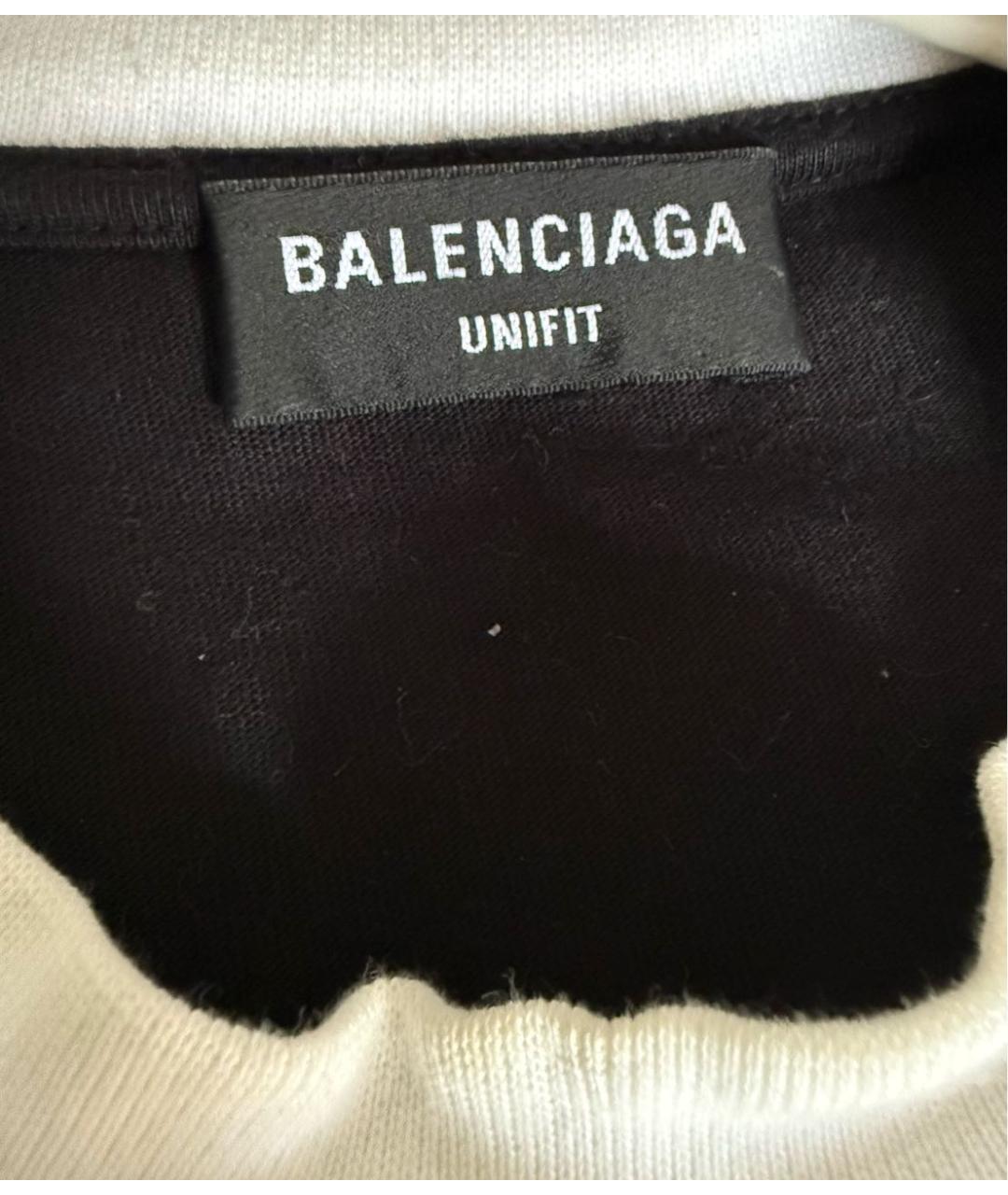BALENCIAGA Черная хлопковая футболка, фото 6