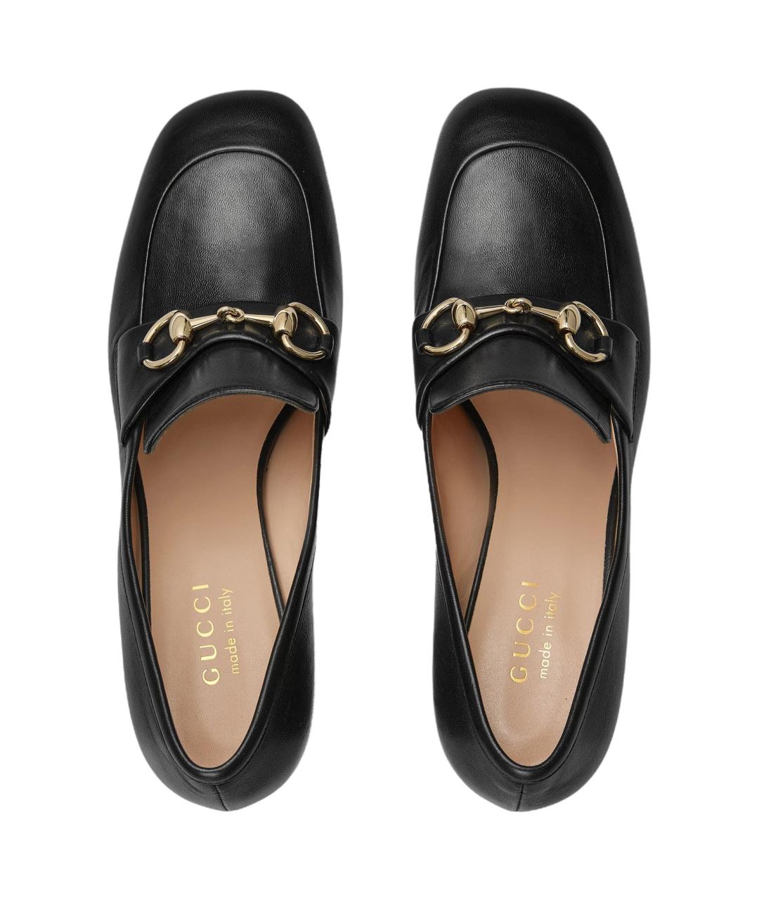 GUCCI Черные кожаные туфли, фото 4