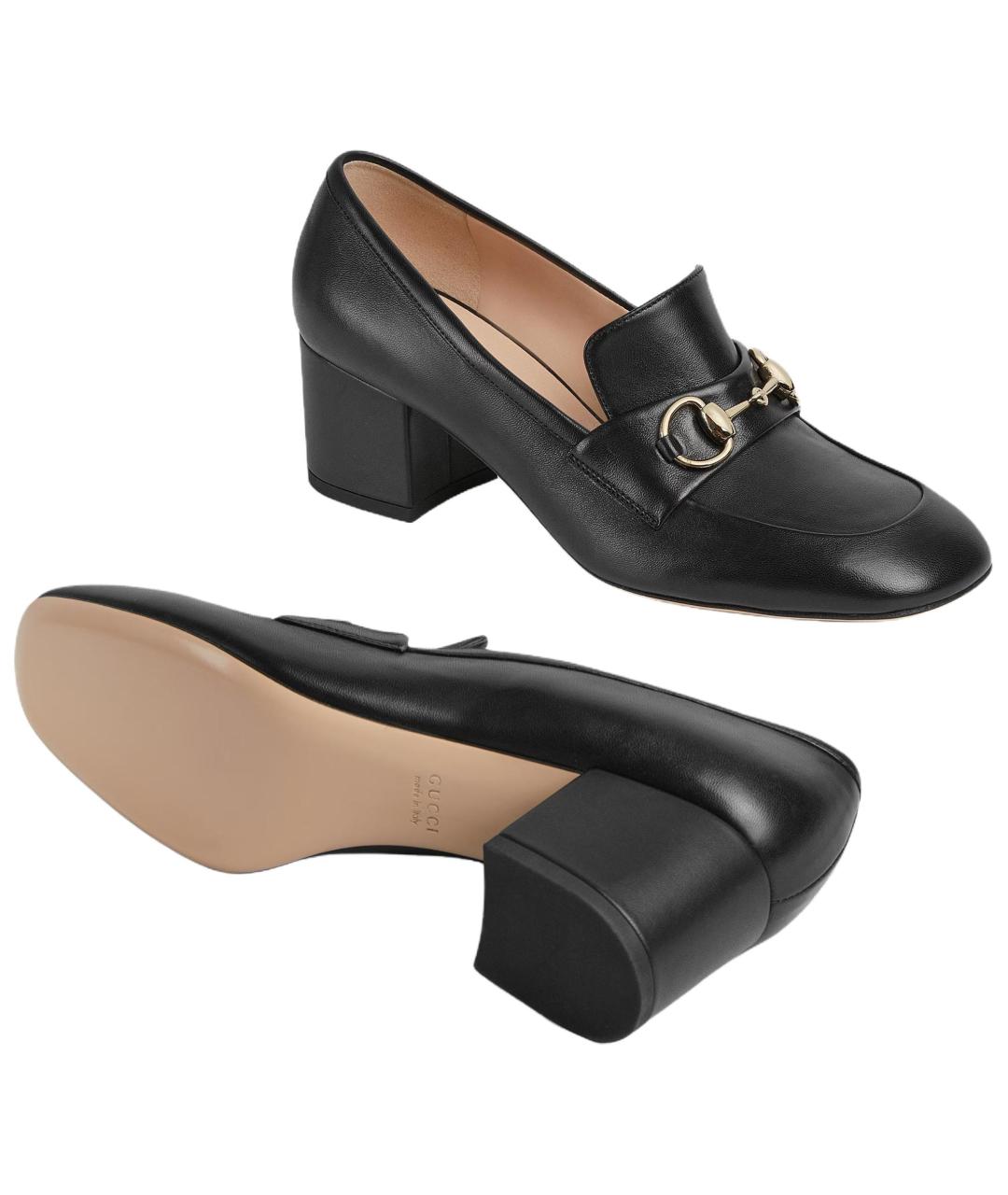 GUCCI Черные кожаные туфли, фото 6