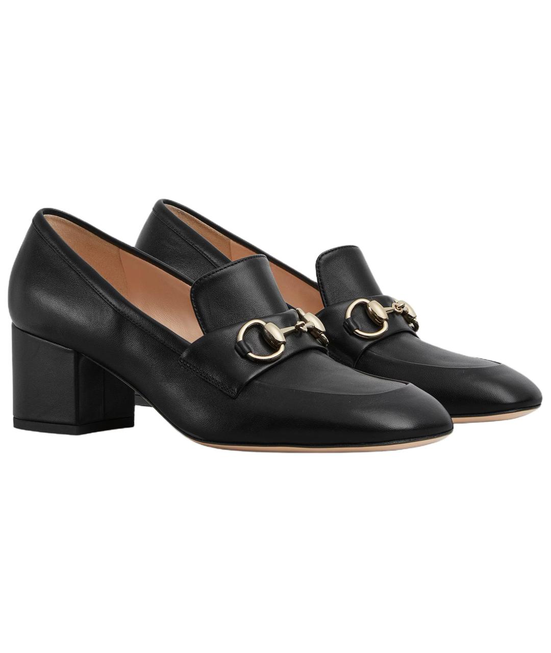 GUCCI Черные кожаные туфли, фото 3