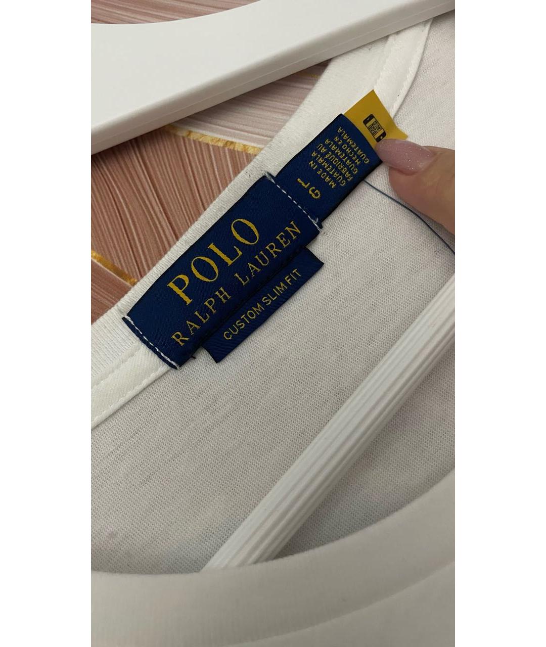 POLO RALPH LAUREN Белая хлопковая футболка, фото 3