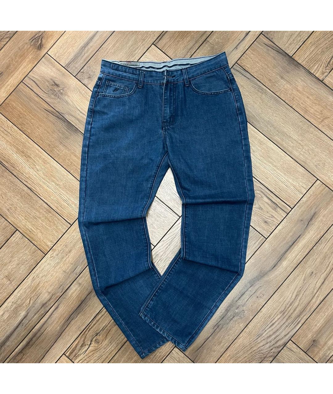 BRIONI Темно-синие хлопковые прямые джинсы, фото 6