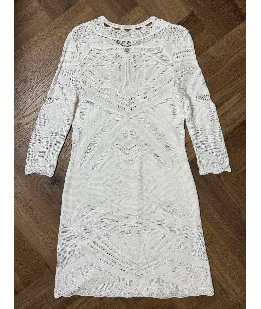 ROBERTO CAVALLI Белое хлопковое повседневное платье, фото 2
