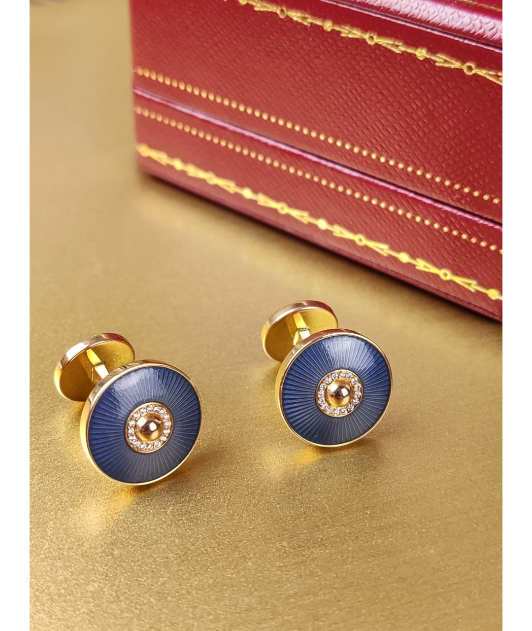 CARTIER Синие запонки из розового золота, фото 4