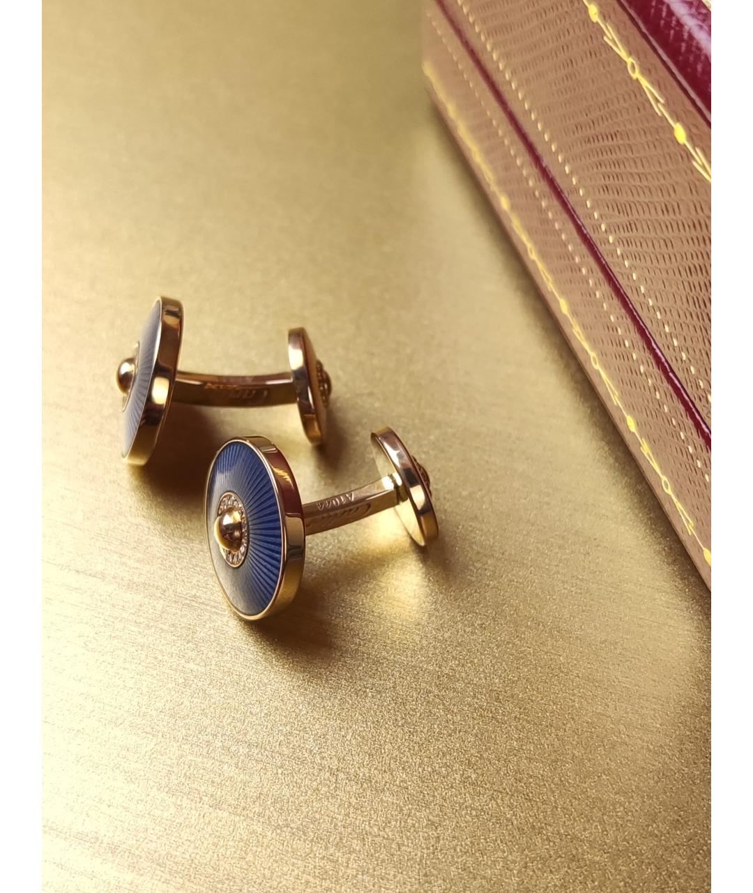 CARTIER Синие запонки из розового золота, фото 7