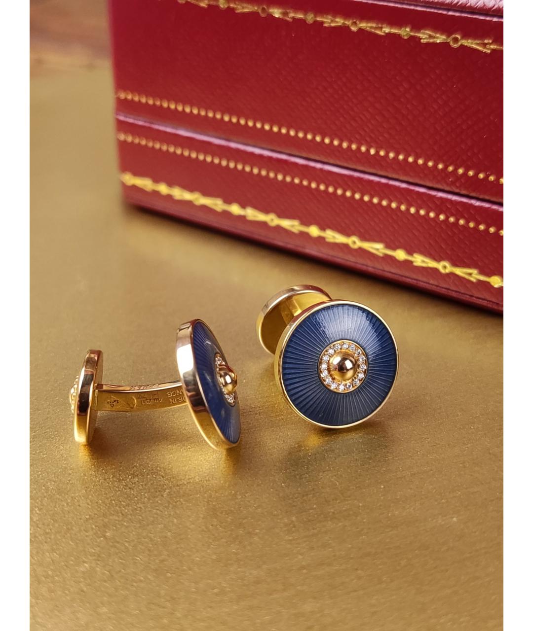 CARTIER Синие запонки из розового золота, фото 5
