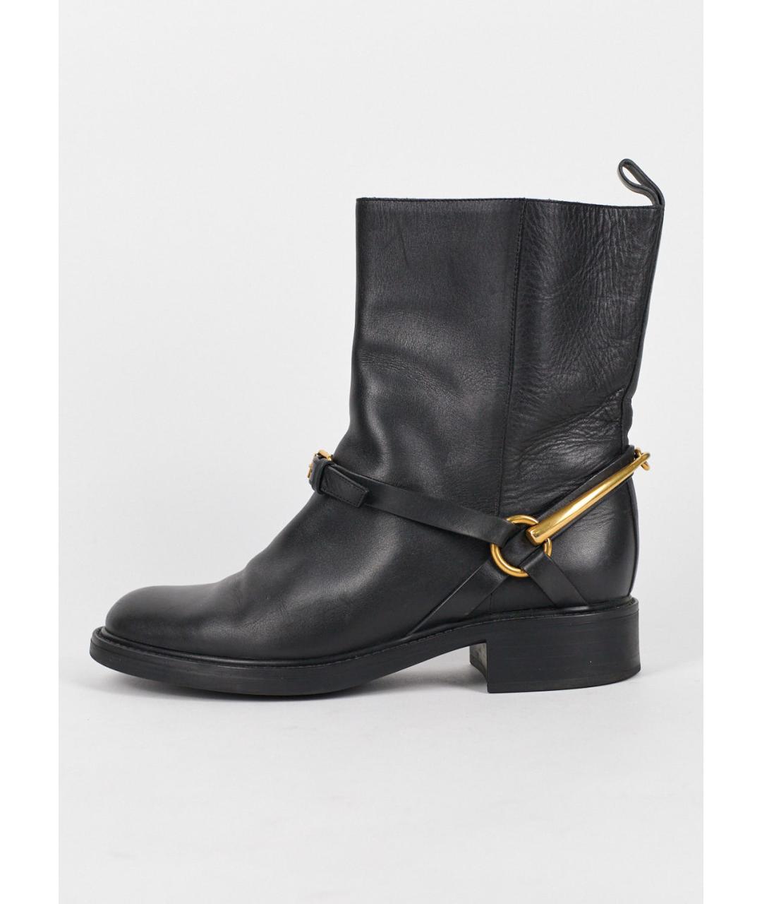 GUCCI Черные кожаные ботинки, фото 6