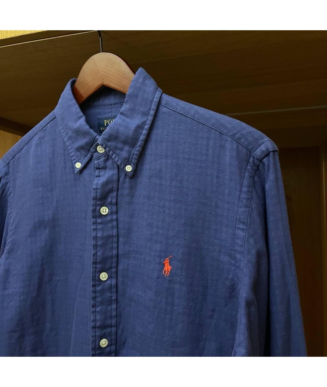 POLO RALPH LAUREN Синяя хлопковая кэжуал рубашка, фото 2