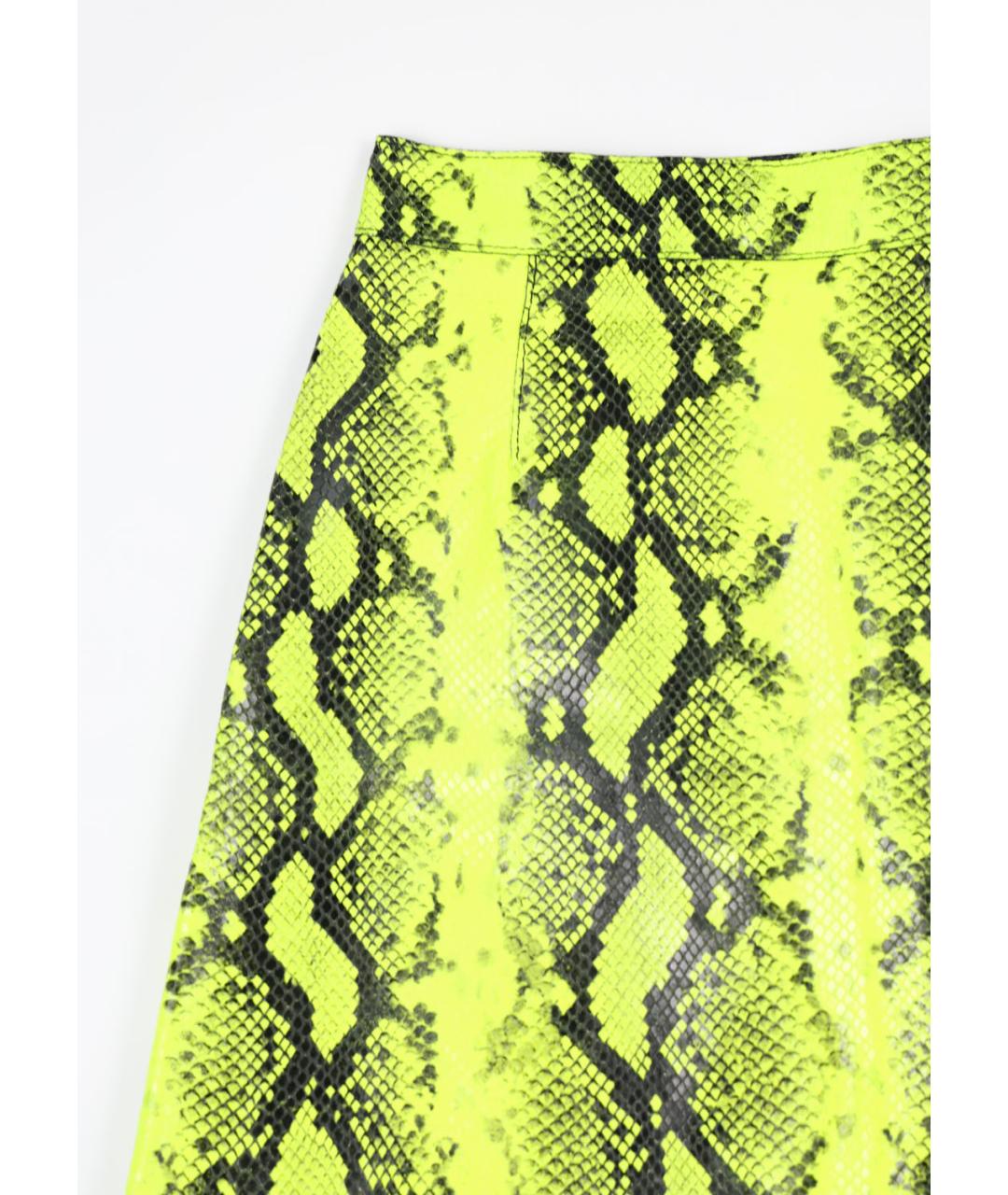 OFF-WHITE Желтая кожаная юбка мини, фото 2