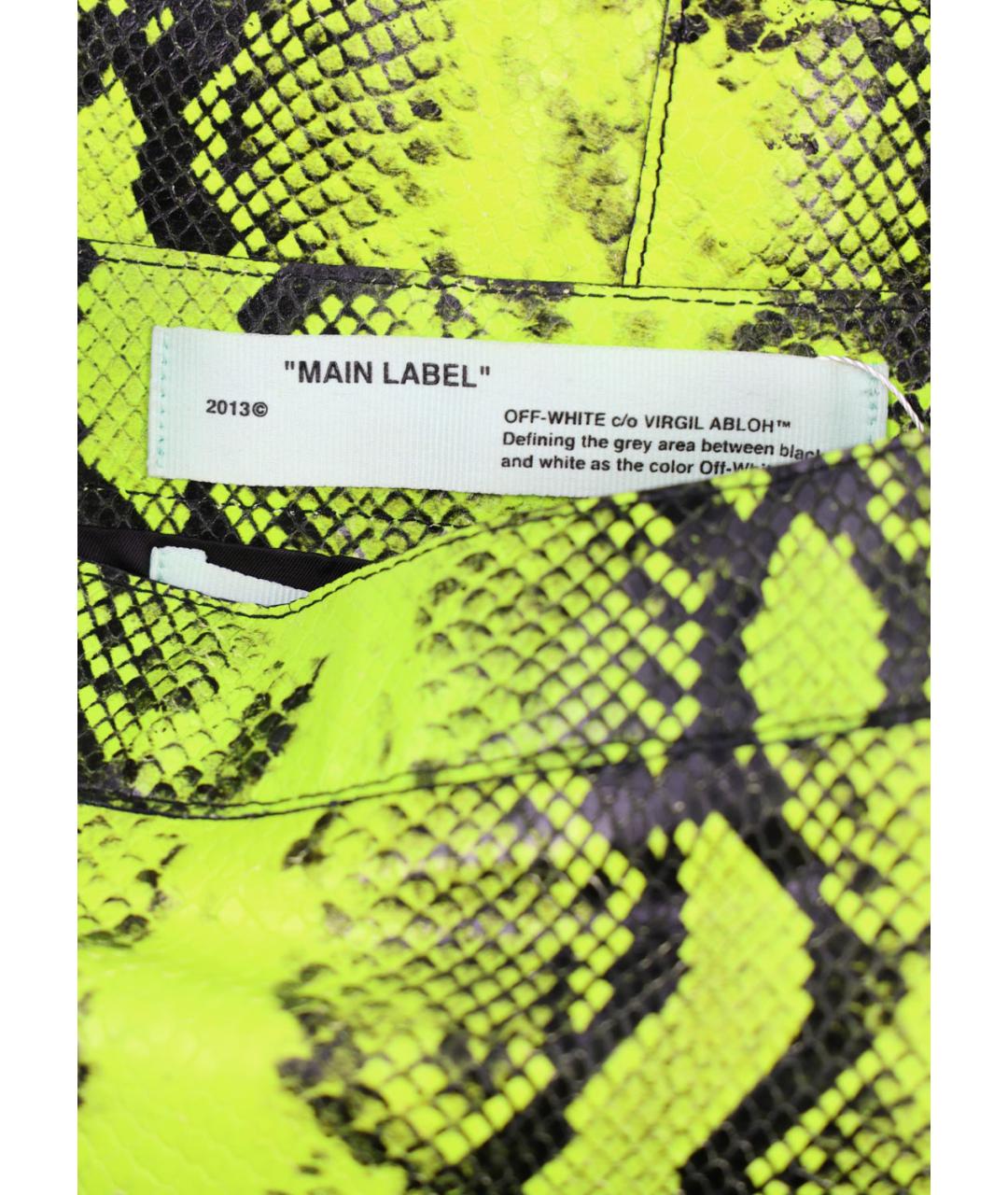 OFF-WHITE Желтая кожаная юбка мини, фото 5