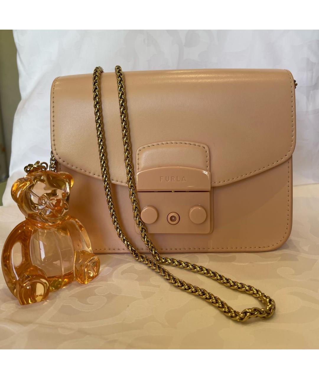 FURLA Розовая кожаная сумка через плечо, фото 3