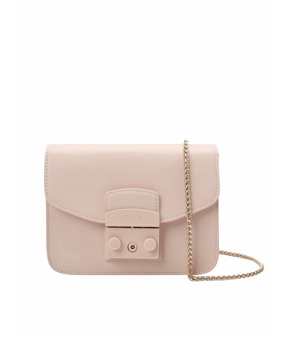 FURLA Розовая кожаная сумка через плечо, фото 1