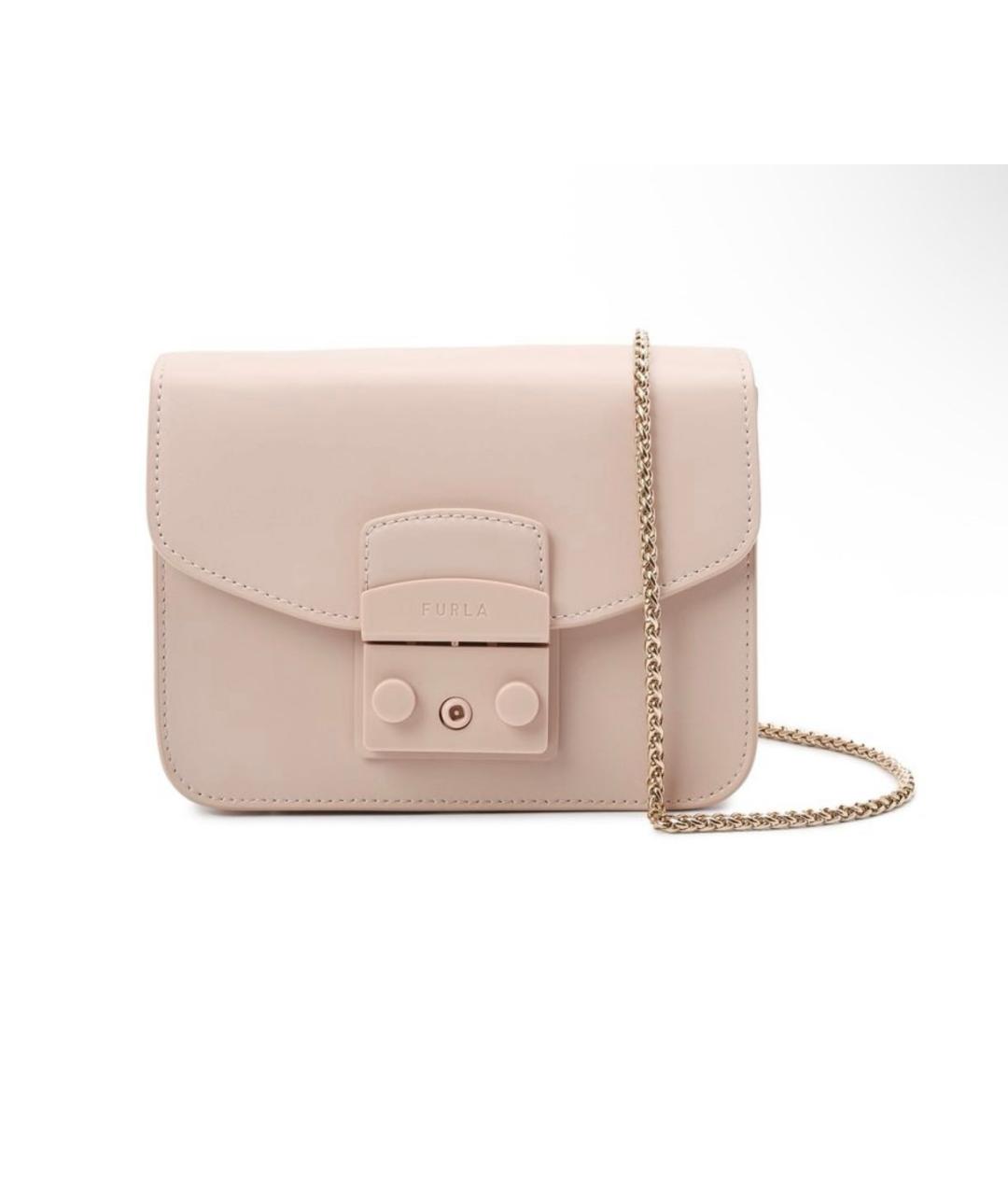FURLA Розовая кожаная сумка через плечо, фото 5