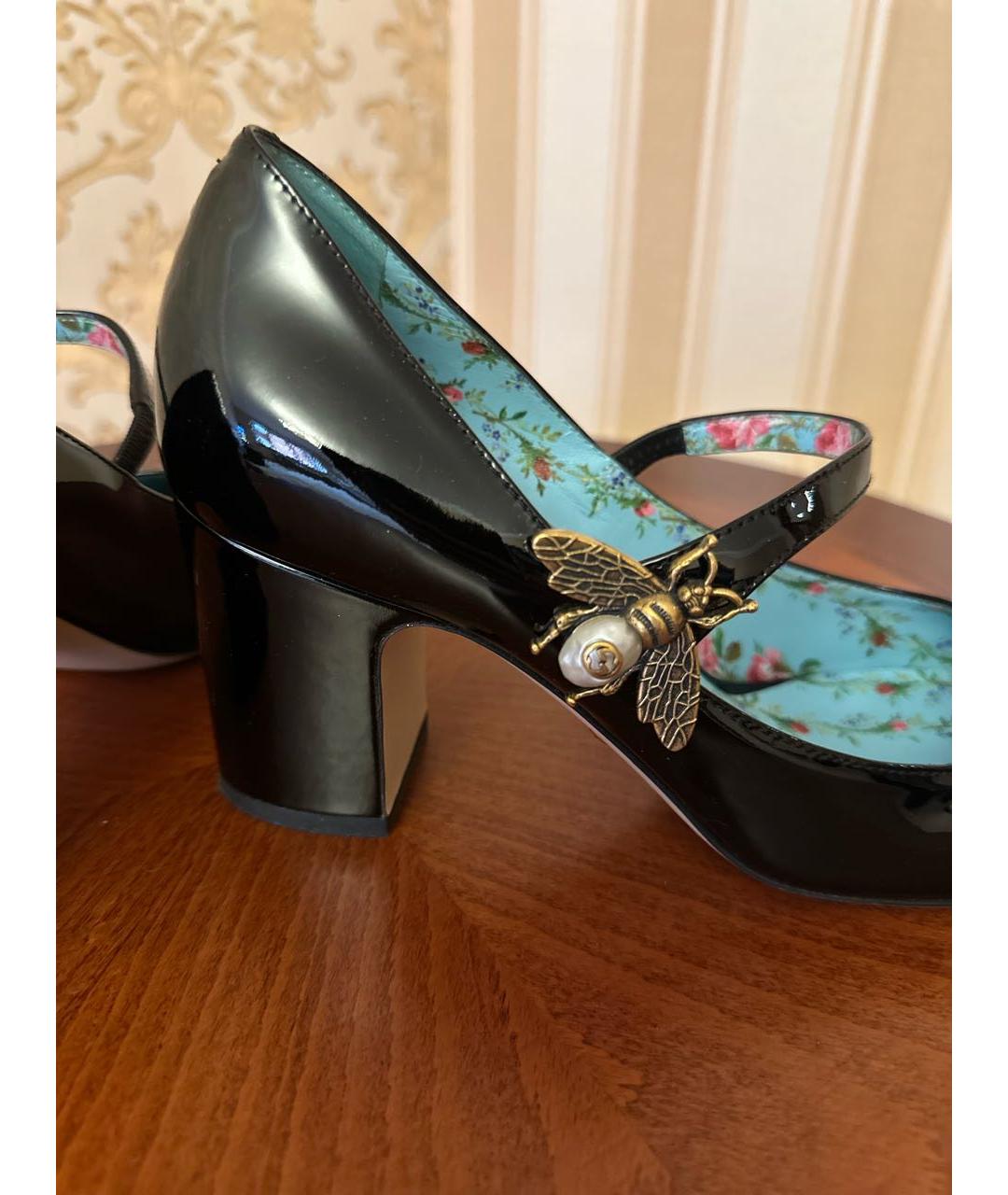 GUCCI Черные туфли из лакированной кожи, фото 6