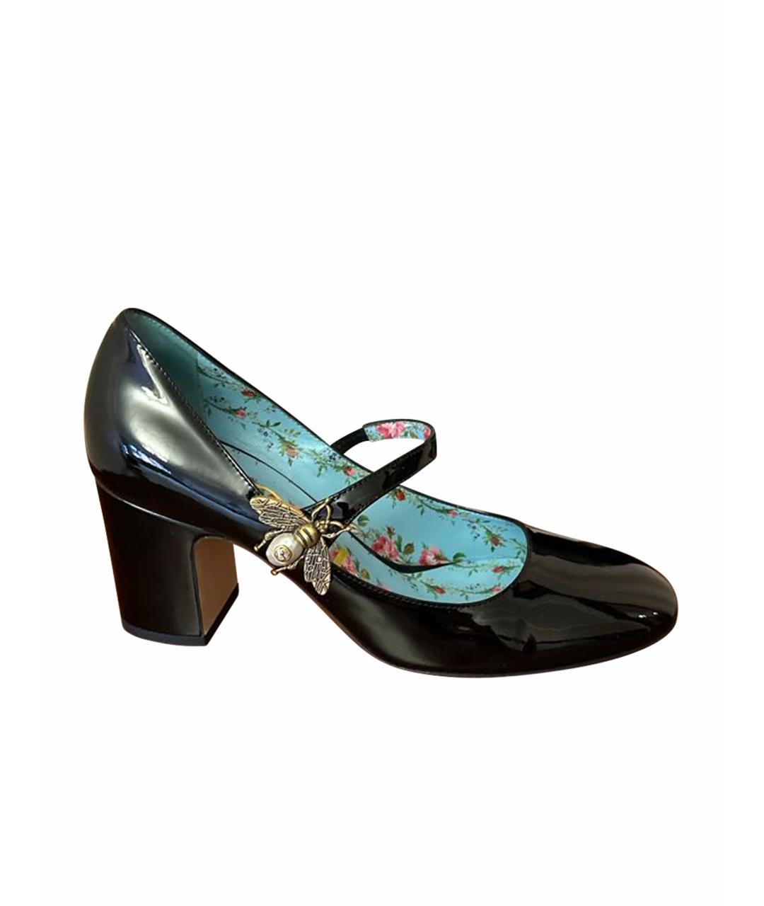 GUCCI Черные туфли из лакированной кожи, фото 1