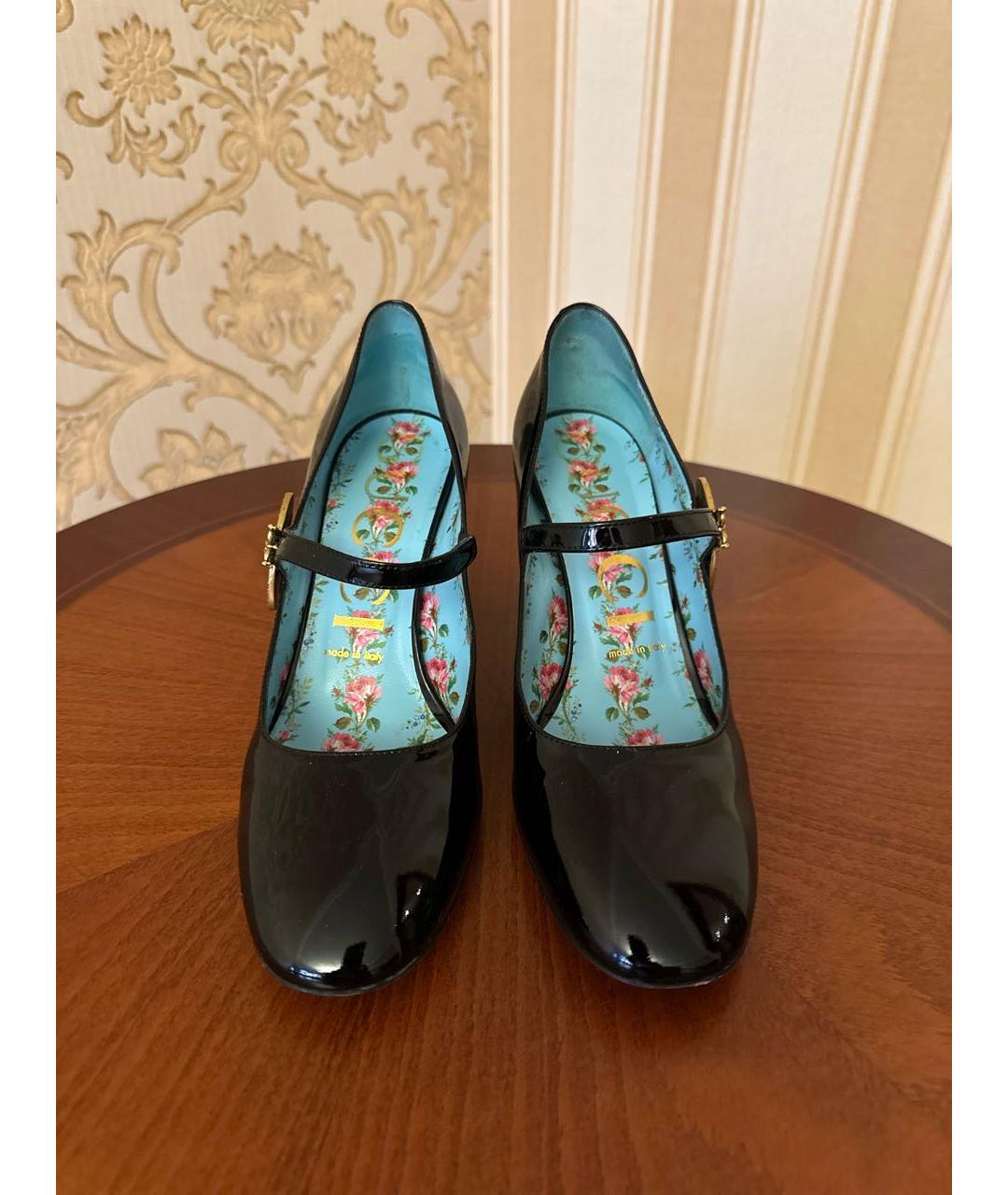 GUCCI Черные туфли из лакированной кожи, фото 2