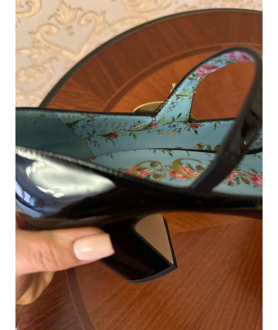 GUCCI Черные туфли из лакированной кожи, фото 5