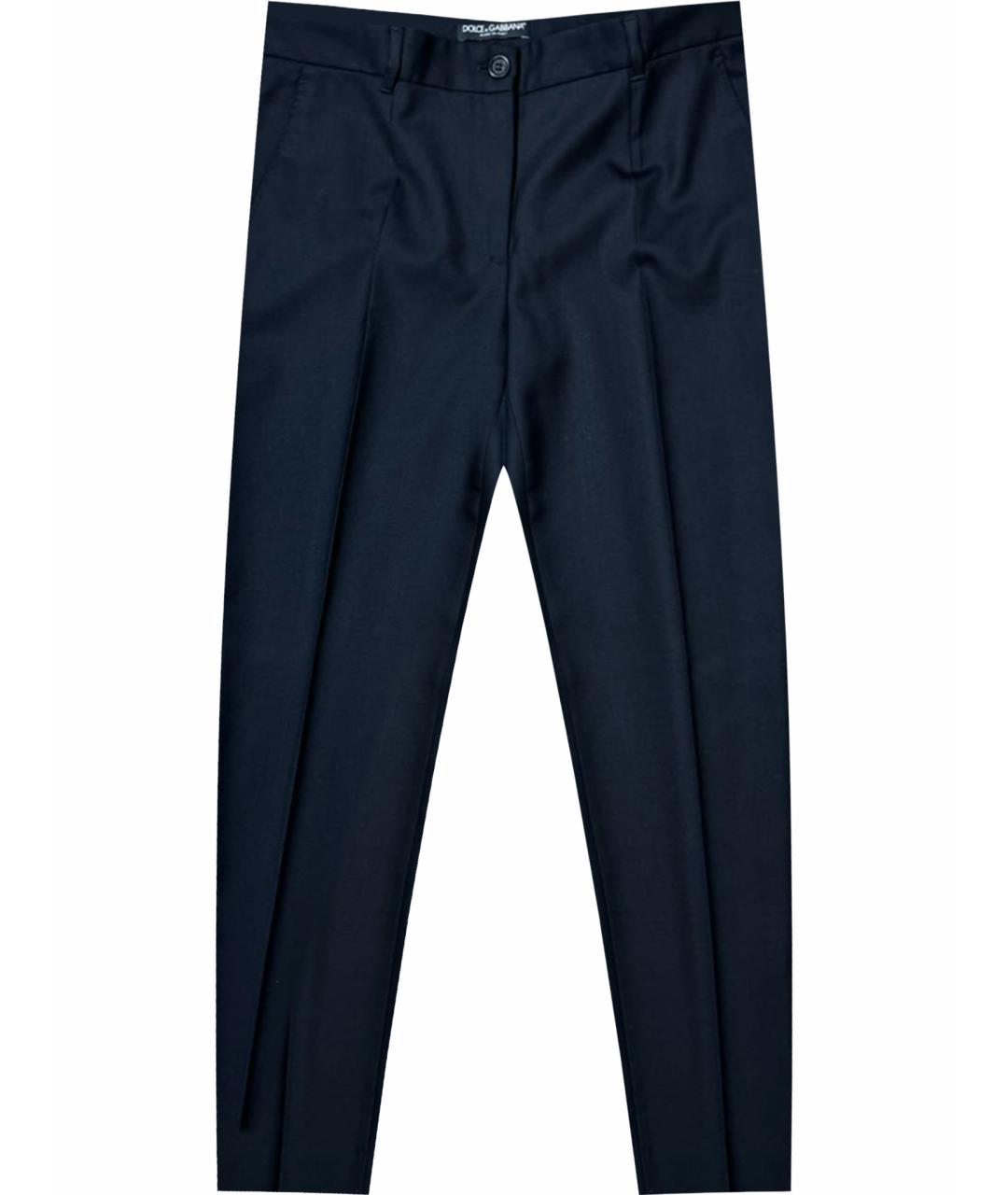 DOLCE&GABBANA Черные шерстяные прямые брюки, фото 1