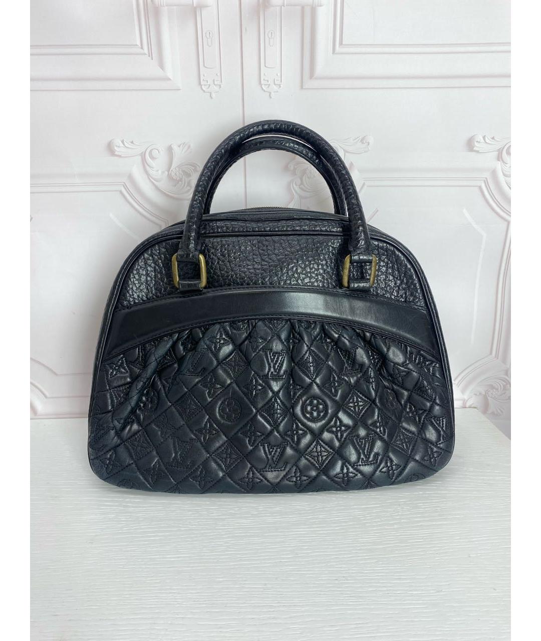 LOUIS VUITTON Черная кожаная сумка с короткими ручками, фото 9