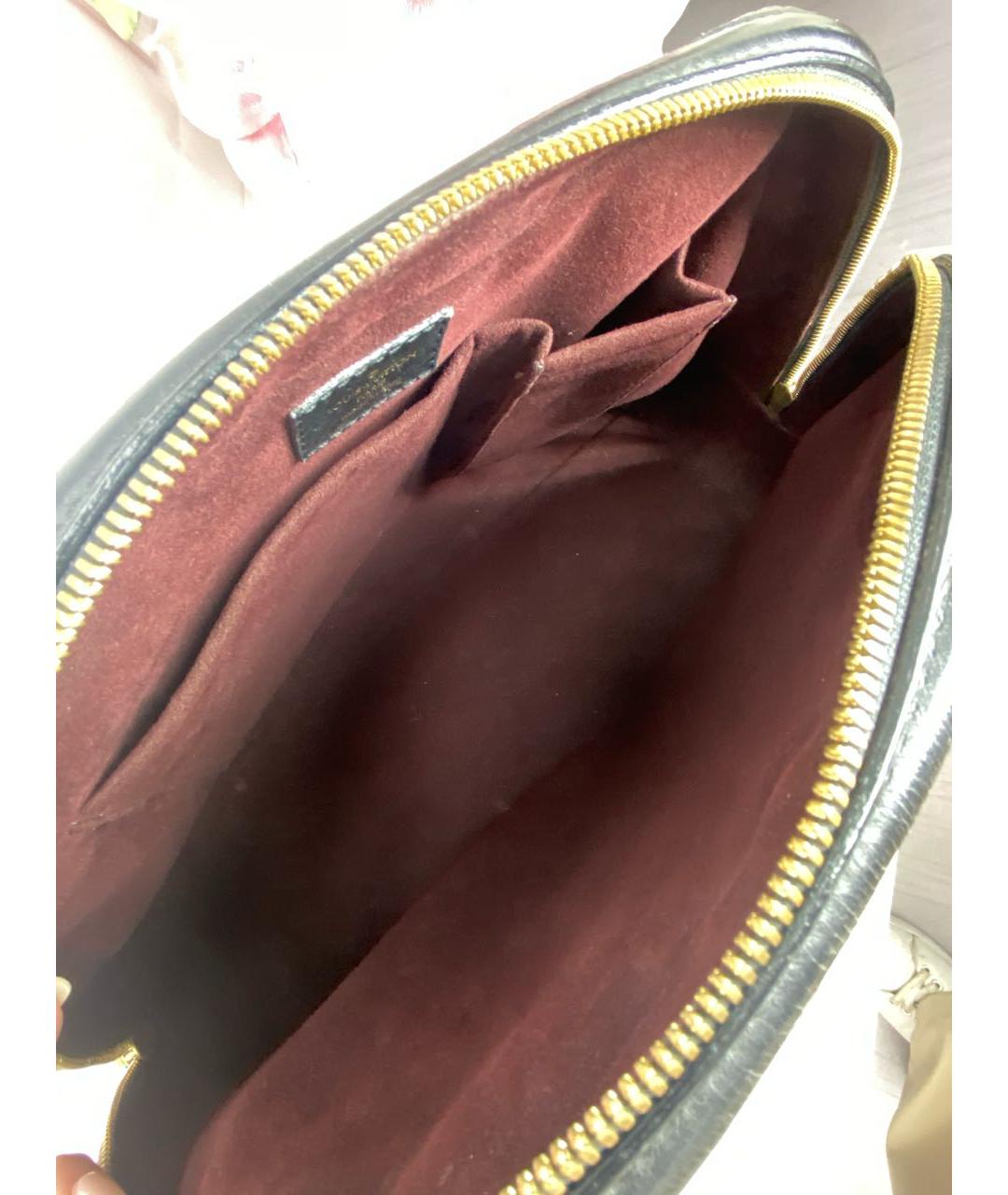 LOUIS VUITTON Черная кожаная сумка с короткими ручками, фото 8