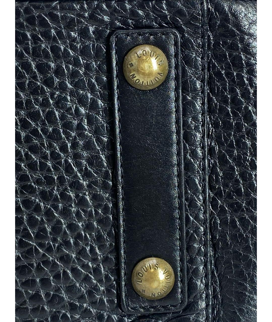 LOUIS VUITTON Черная кожаная сумка с короткими ручками, фото 7