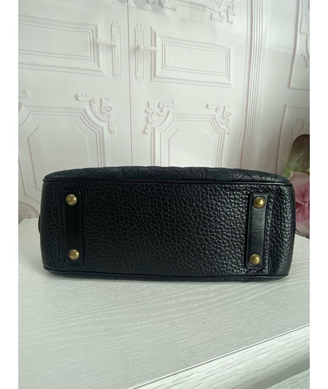 LOUIS VUITTON Черная кожаная сумка с короткими ручками, фото 5