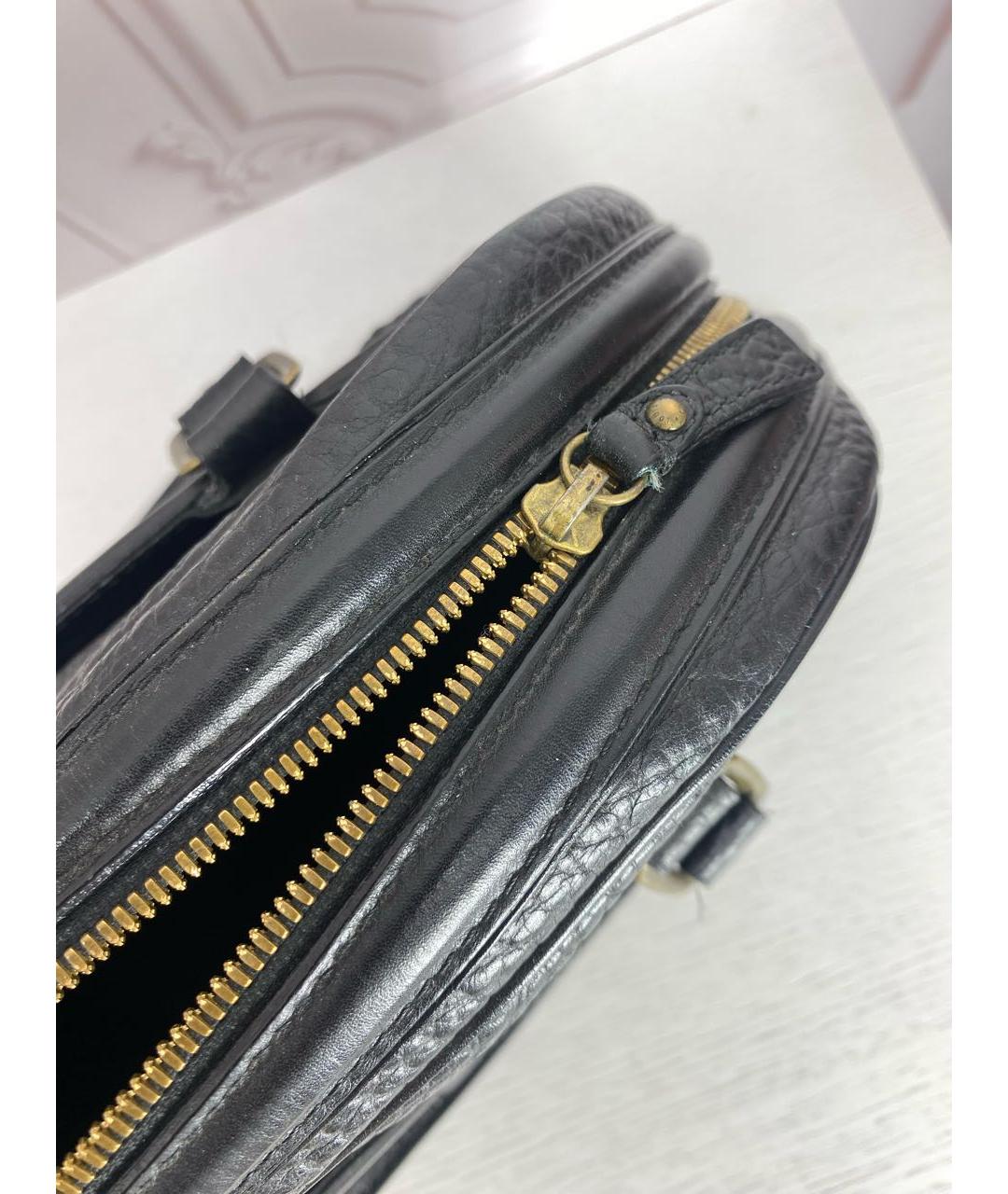 LOUIS VUITTON Черная кожаная сумка с короткими ручками, фото 4